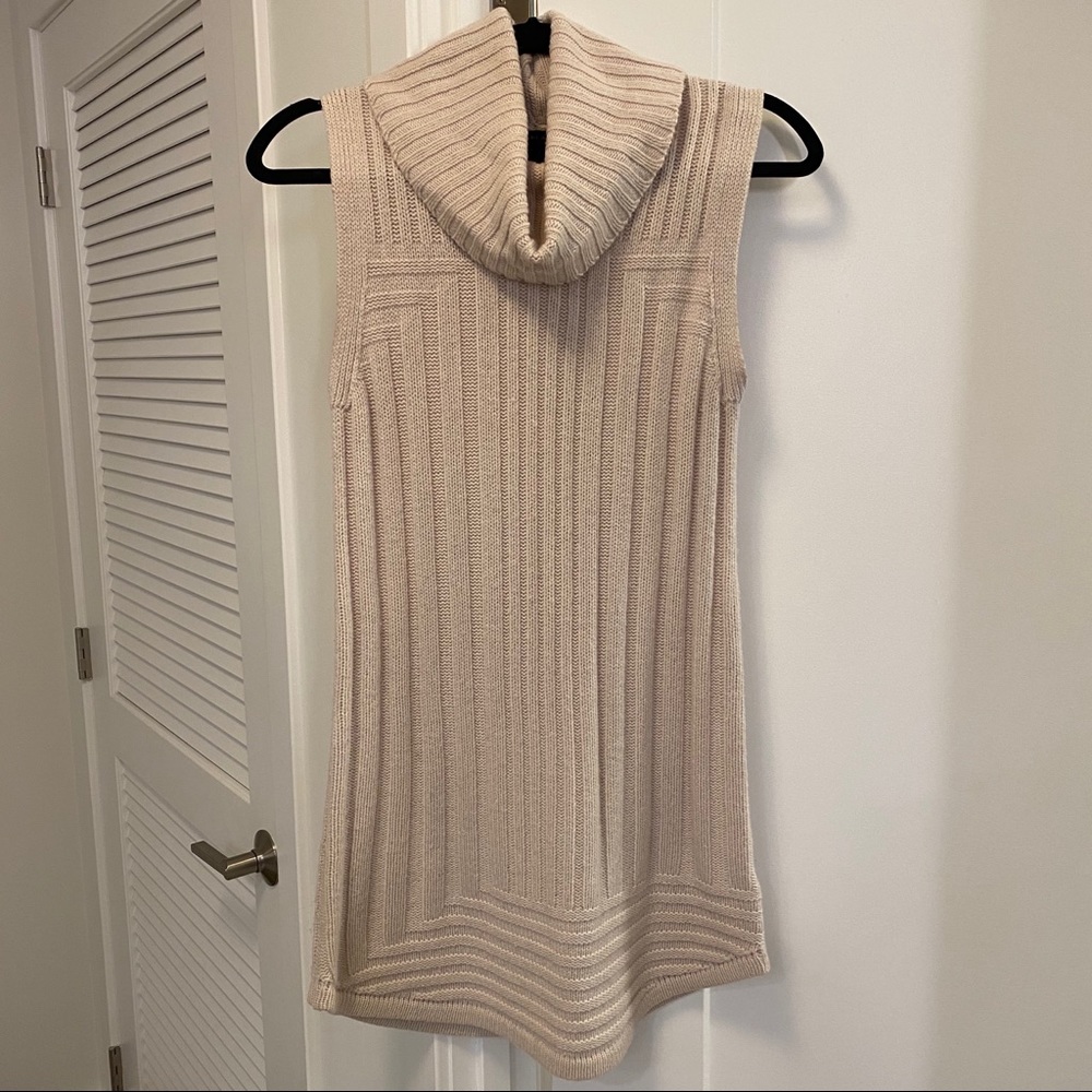 Tahari Sleeveless Cream Cowl Neck Sweater